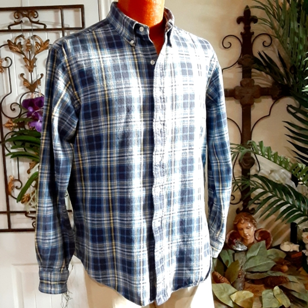 Ralph Lauren Black Label, Cotton BDC, Plaid Shirt, Size Large